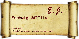 Eschwig Júlia névjegykártya